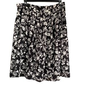 Talbots Women’s A-Line skirt 16, black w/white floral print excellent condition